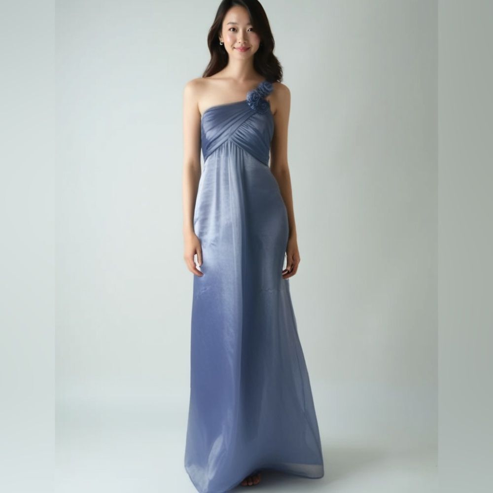 Belsoie Lilac One Shoulder Criss-Cross Bodice Formal Dress‎ -- 4